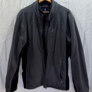 Free Country Men's Black and Dark Gray Lightweight Fleece Jacket